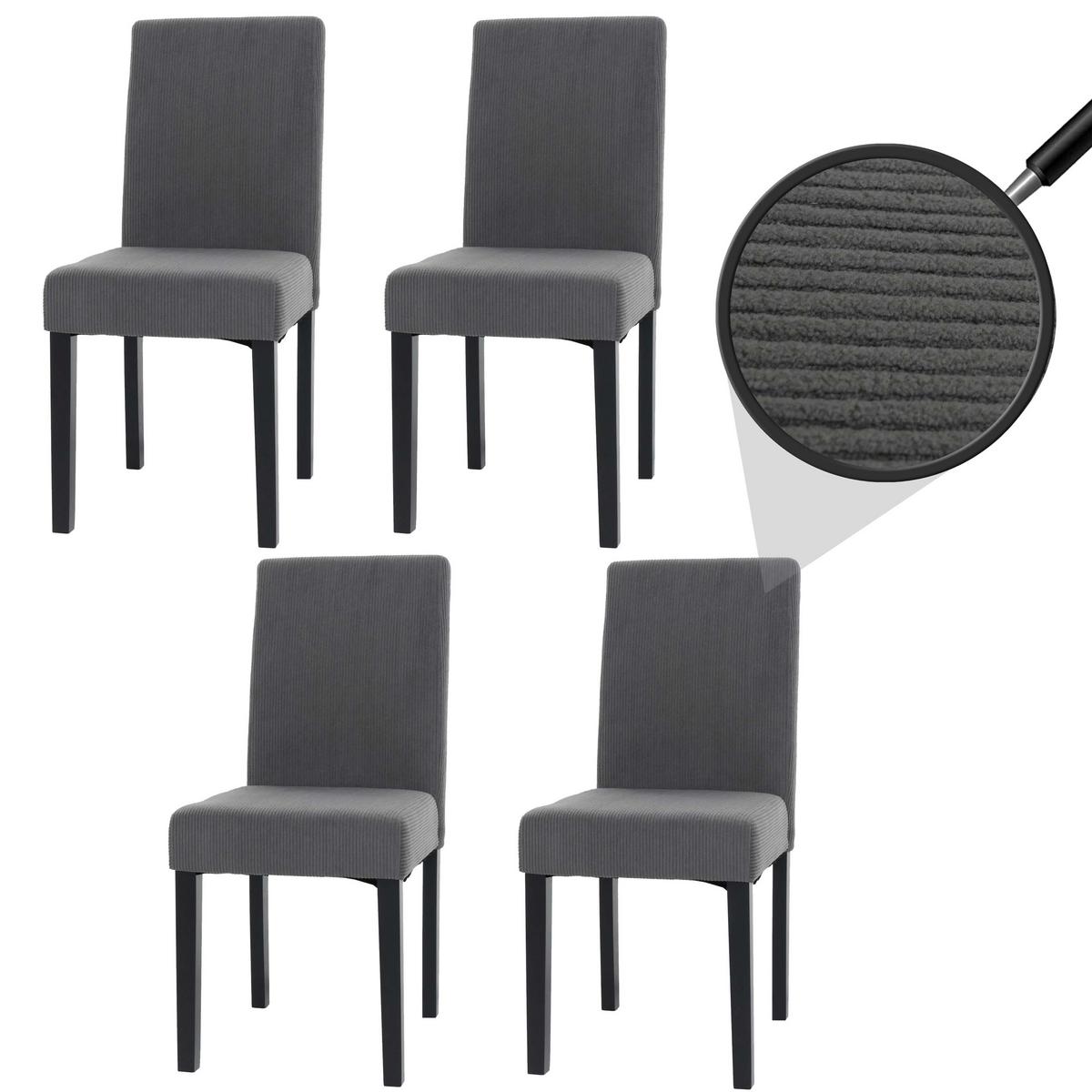 ESSZIMMERSTUHL Grau 4er-Set - Grau, Textil (42/90/50cm) - MCW