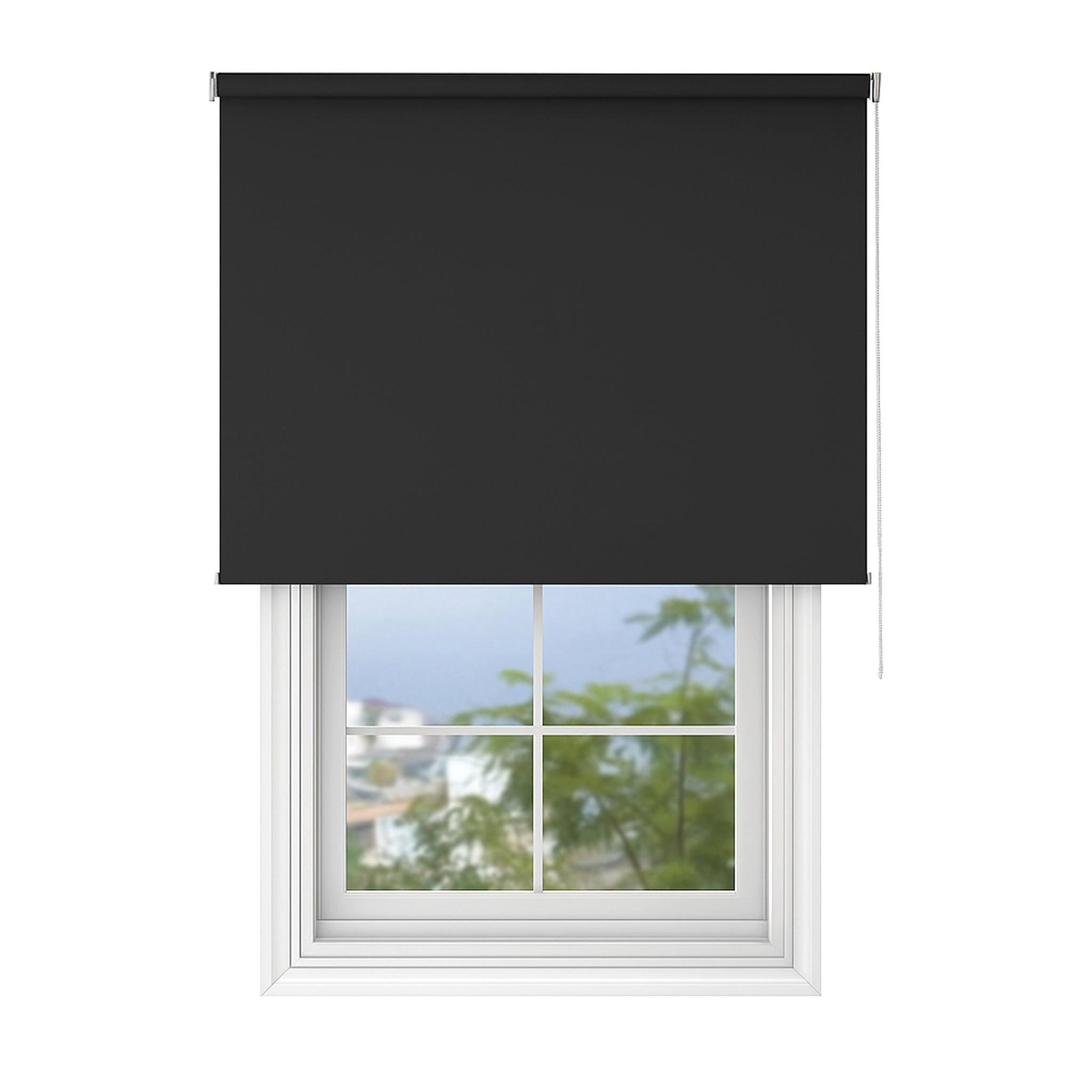 ROLLO blickdicht schwarz 90 x 150cm - Schwarz, Textil (90/150cm) - Deco-Raum