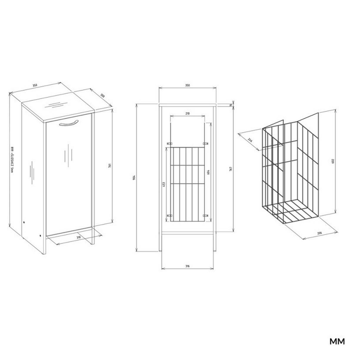 BADEZIMMERSCHRANK A6 Weiß 35/90/30 - Weiß, Holzwerkstoff (35/90/30cm) - RAUMHIRSCH FURNITURE