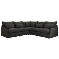 ECKSOFA VERSO L Dunkelgrau Velvet - Dunkelgrau/Schwarz, Kunststoff/Textil (270/270cm) - MKS