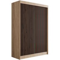 KLEIDERSCHRANK mit Lamel-Schiebetüren VILANv2 - 150 cm Sonoma Eiche + Lamelle Eiche Wotan - Eiche Wotan/Sonoma Eiche, Holzwerkstoff (150/215/61cm) - ALTDECOR