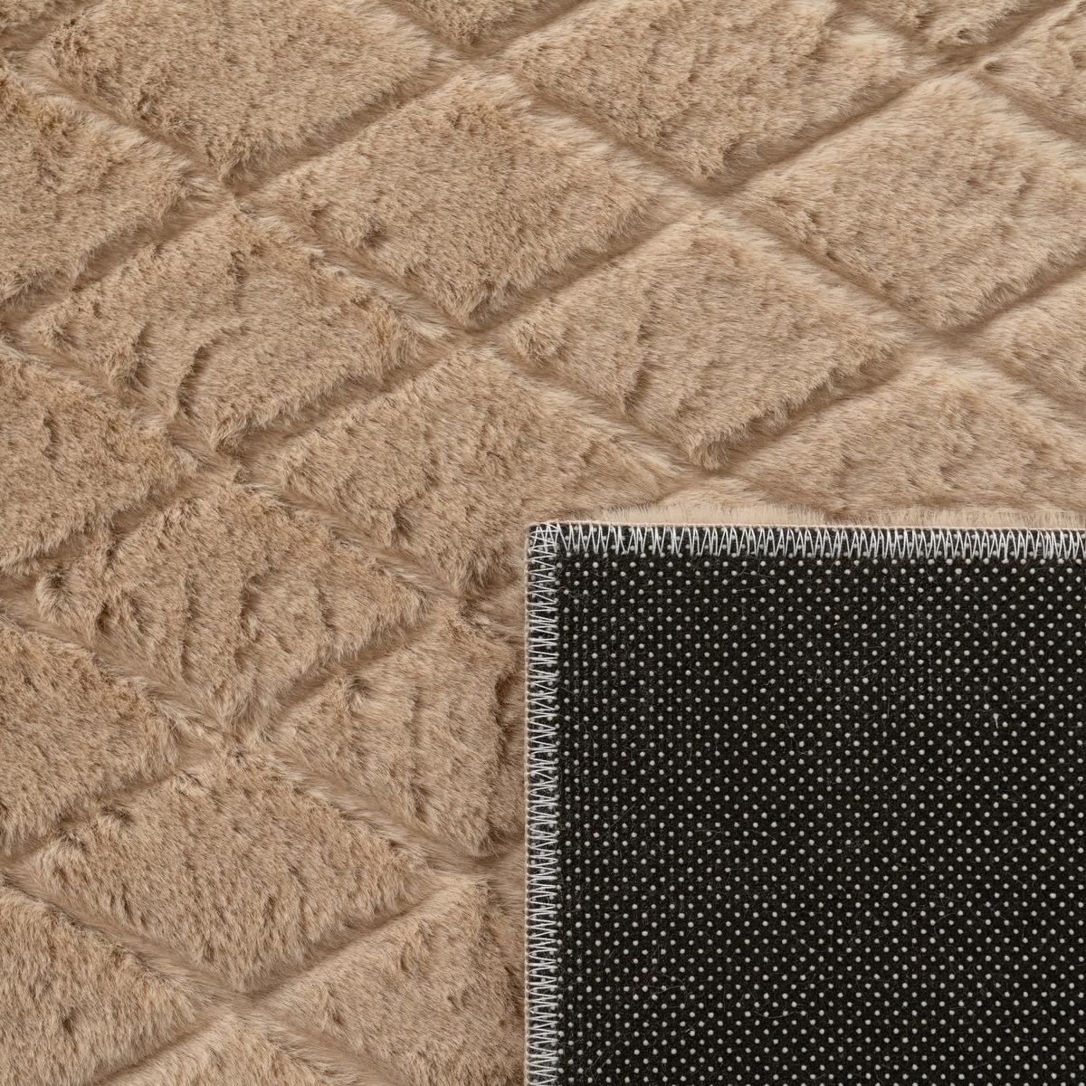 HOCHFLORTEPPICH, mit Struktur, Florhöhe 22 mm, Beige, 120 x 160 cm - Beige, Textil (160/120cm) - KADIMA DESIGN