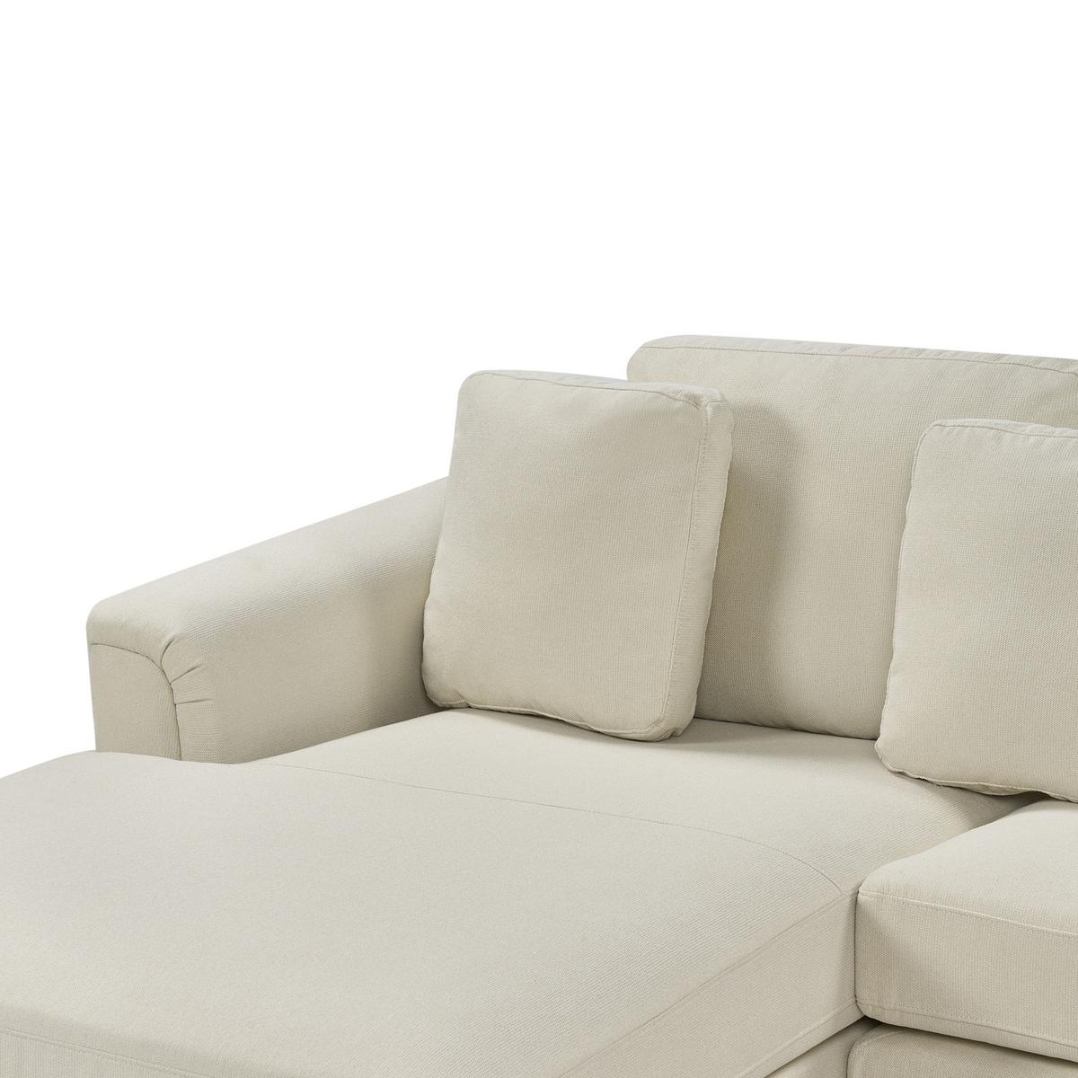 4-SITZER-ECKSOFA Polyester Beige linksseitig Oslo - Beige, Textil (270/151cm) - Beliani