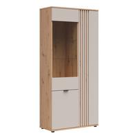 GESCHIRRSCHRANK Ezra Kaschmir und Holz - Beige, Holzwerkstoff (90.5/195.5/40cm) - Petits-meubles