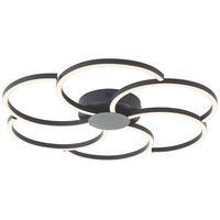 DECKENLEUCHTE Fico G80662/06 - Schwarz, Metall (65/65/6cm) - Brilliant