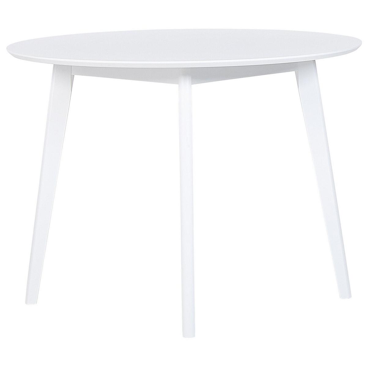 ESSTISCH 100/100/75 cm Weiß Rund Roxby - Weiß, Holzwerkstoff (100/100/75cm) - Beliani