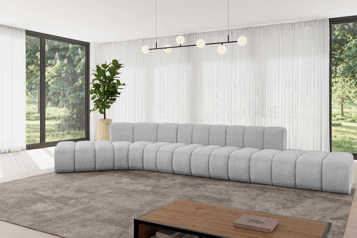ECKSOFA modulares Sofa Solven-L2 - 471x174x70 cm Hellgrau - Hellgrau, Holzwerkstoff/Textil (471/174cm) - ALTDECOR