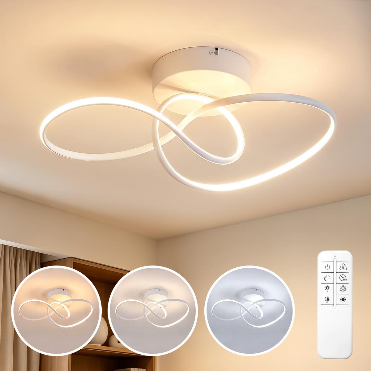LED DECKENLEUCHTE Oryvith 41/19.5/16.5 cm - Weiß, Kunststoff/Metall (41/19.5/16.5cm) - ZMH