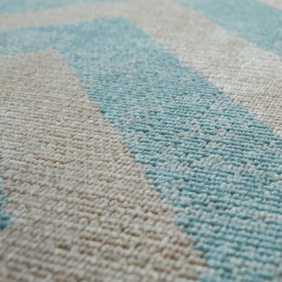 FLACHWEBTEPPICH, mit Rautenmuster, Blau, 60 x 100 cm - Blau, Textil (100/60cm) - KADIMA DESIGN