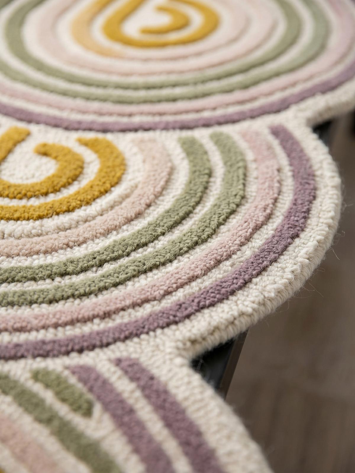 WOLLTEPPICH SOAR, abstrakt, Grün, 80 x 300 cm - Beige, Textil (300/80cm) - KADIMA DESIGN
