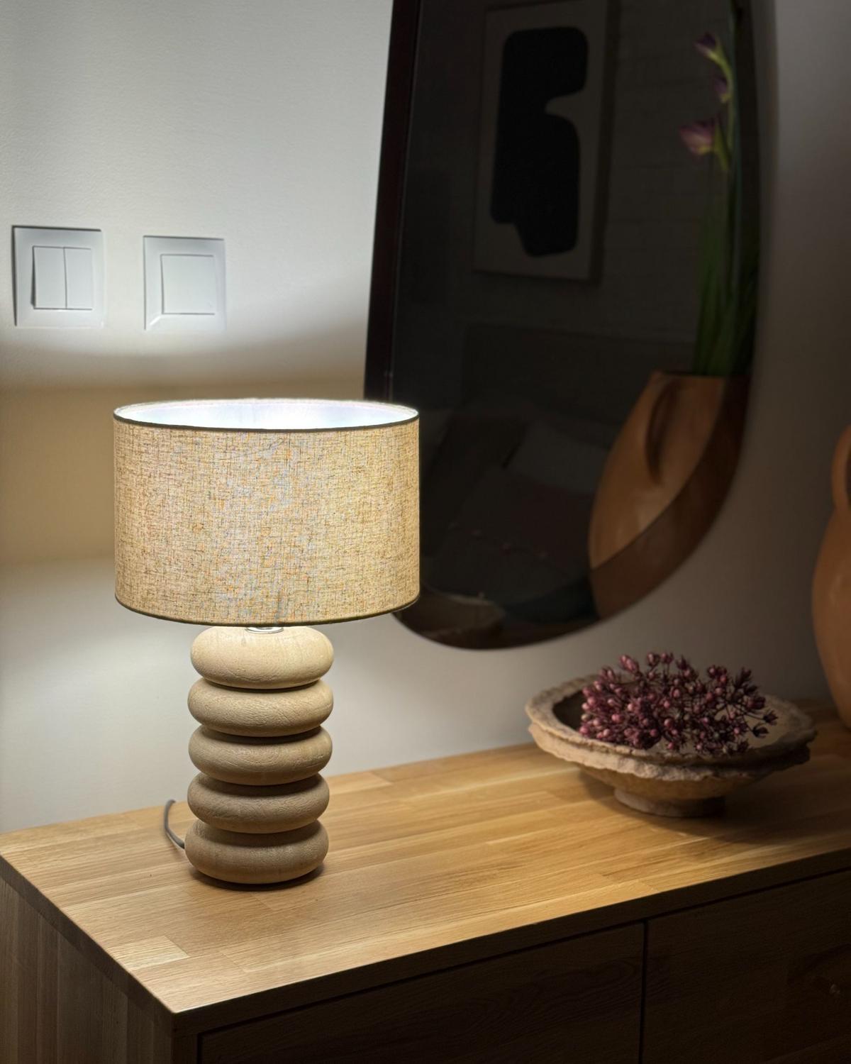 TISCHLAMPE Mangoholz Hellbraun Betwa - Hellbraun/Beige, Holz (25/25/41cm) - Beliani