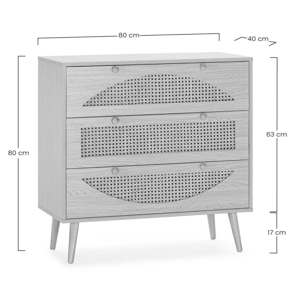 KOMMODE 80/80/40 Luna eichefarben - Honigeiche, Holzwerkstoff (80/80/40cm)