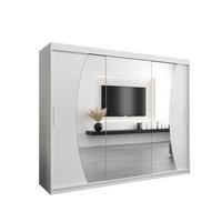 SCHWEBETÜRENSCHRANK 200/250/62 3-türig - Silberfarben/Weiß, Holz/Kunststoff (250/200/62cm) - MÖBEL KRYSPOL