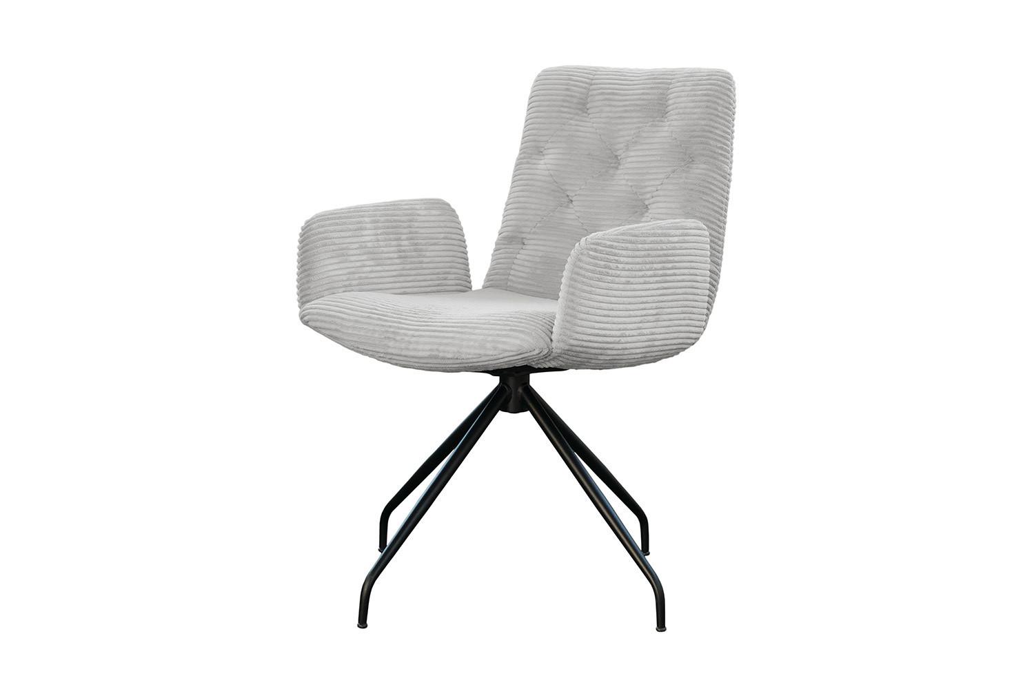 DREHSTUHL NEW CHARME Hellgrau Cord (1er-Set) - Hellgrau, Textil (59/87/66cm) - KAWOLA
