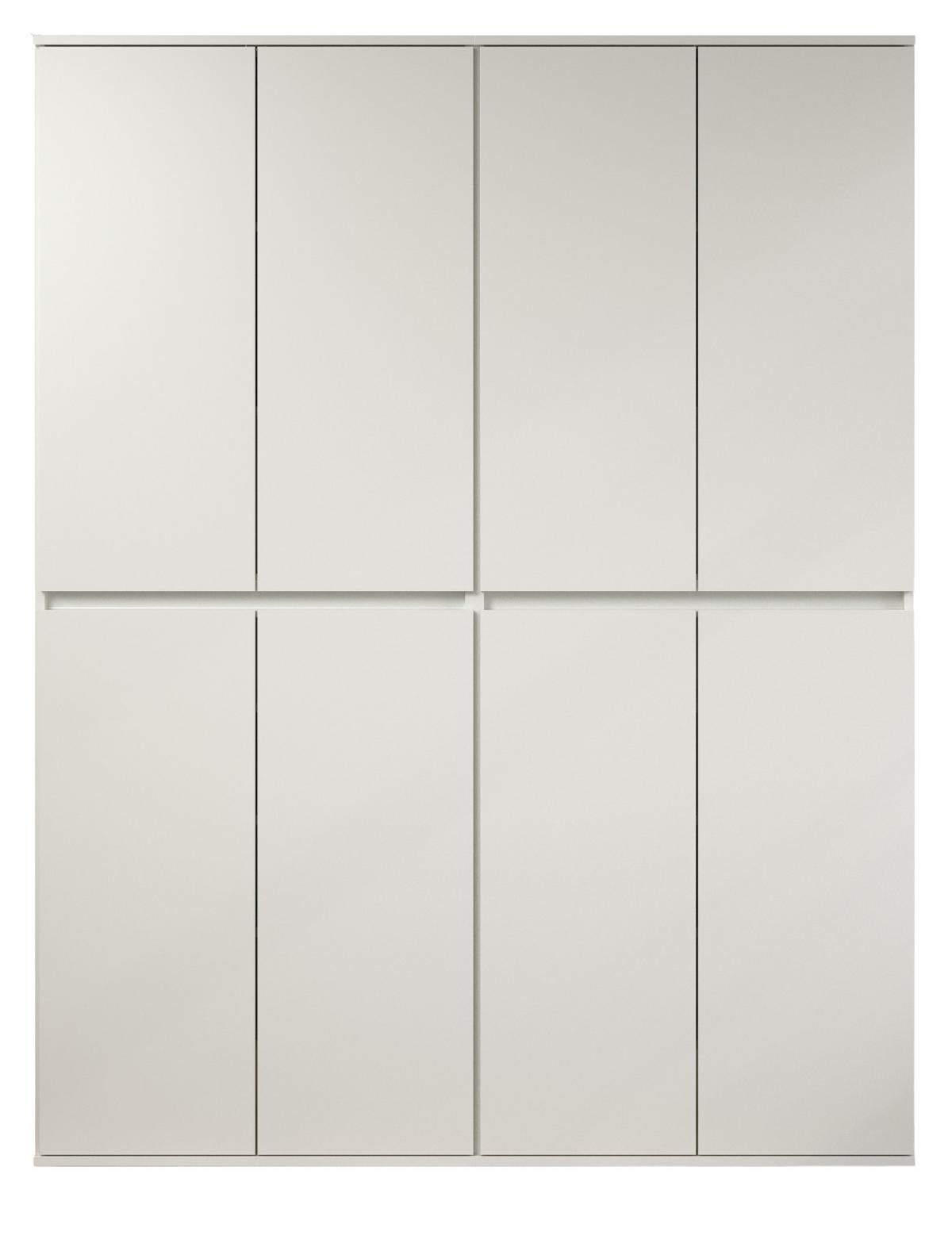GARDEROBENSCHRANK weiß 148 x 191 cm, Schuhschrank 8-türig - Schwarz/Weiß, Holzwerkstoff/Kunststoff (148/191/34cm) - Top.Furn