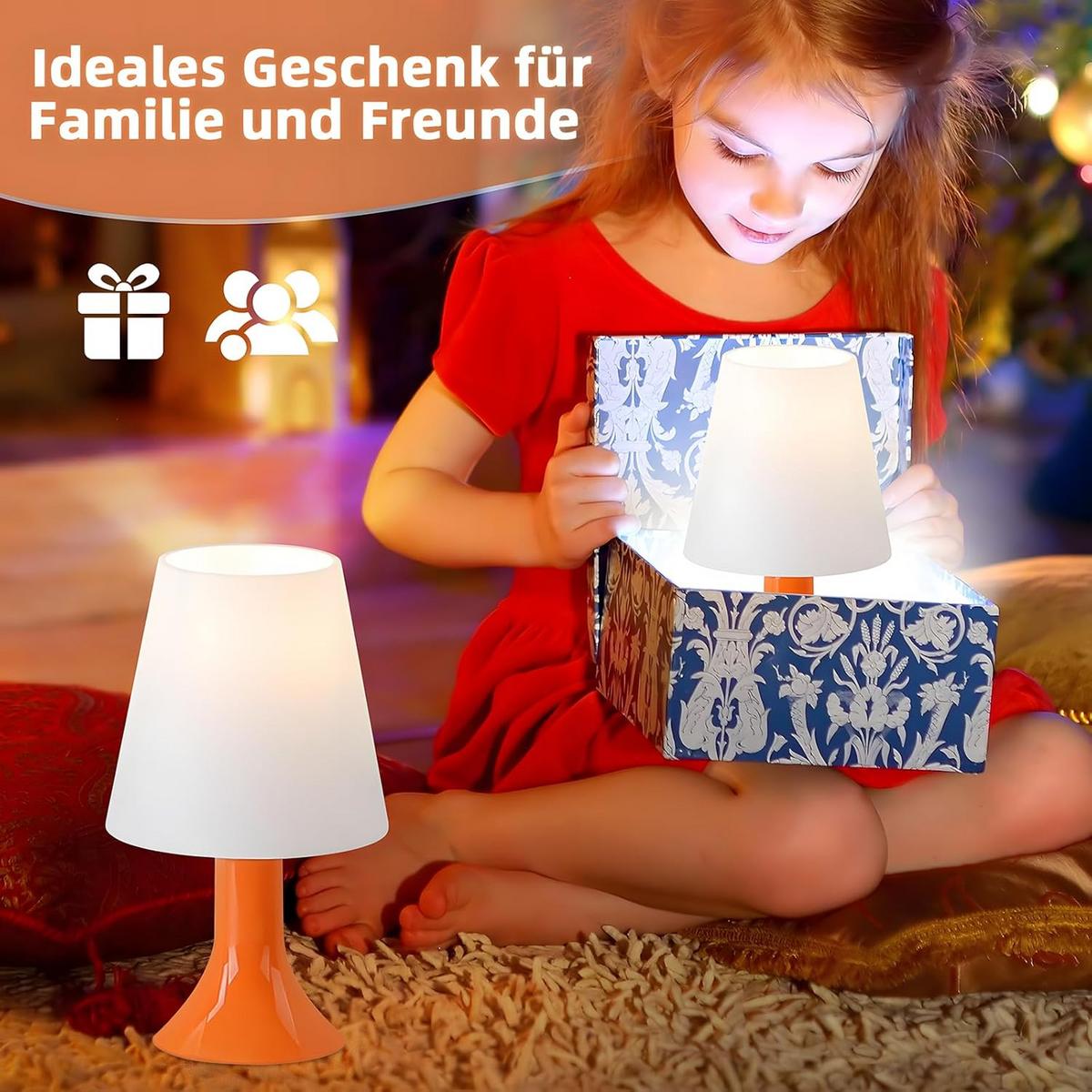 TISCHLEUCHTE NYPH 24.5/13/9 cm （2er-set） - Orange, Metall (9/24.5/13cm) - ZMH