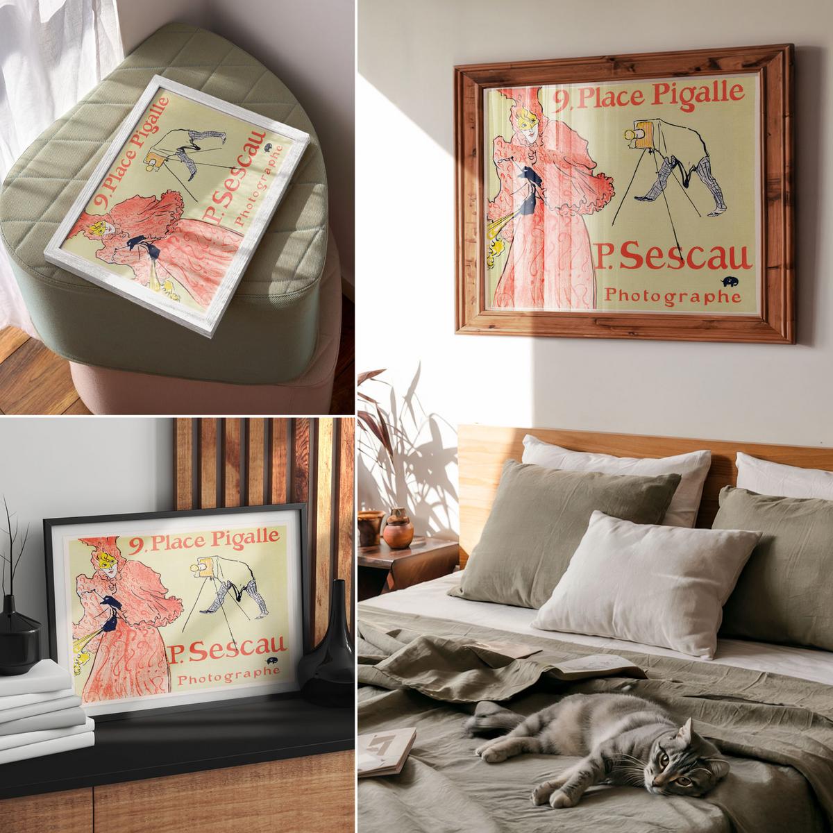 POSTER - 29x21 cm (A4) - Henri de Toulouse-Lautrec - Der Fotograf Sescau - Rot, Textil (29.7/21/0.1cm) - TULUP