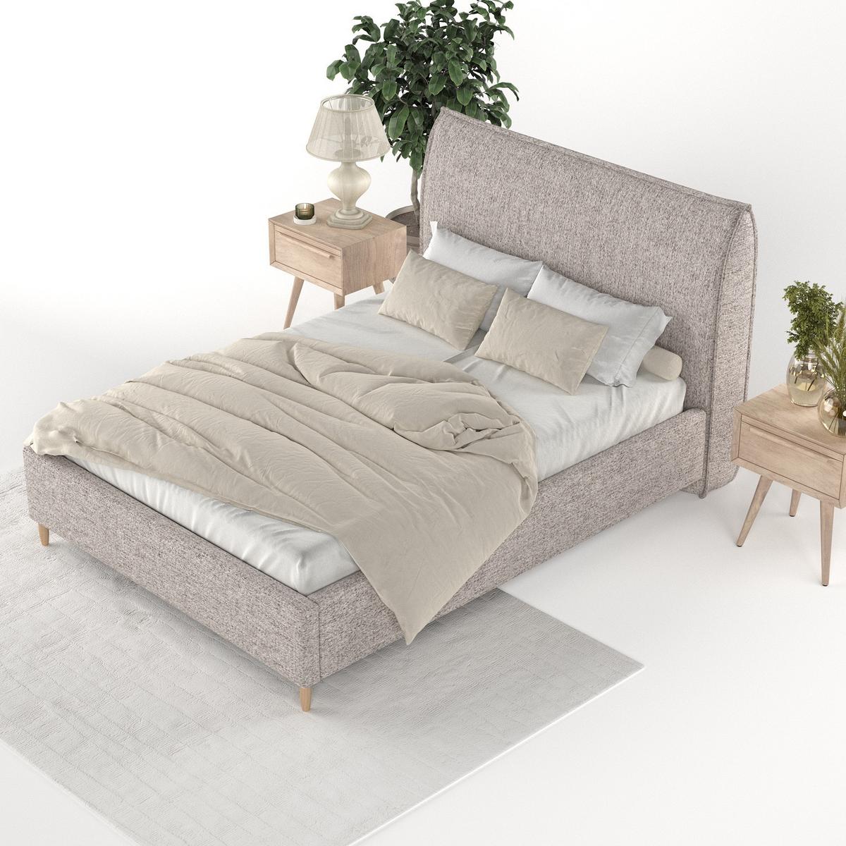 POLSTERBETT Mira 140/200 cm Beige im Neve Stoff - Beige/Naturfarben, Holz/Holzwerkstoff (140/200cm) - AltaBeds