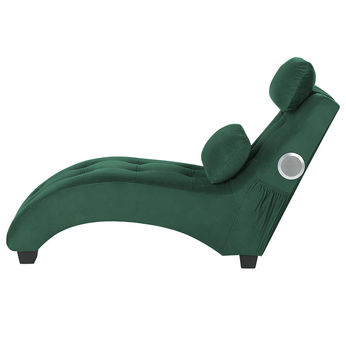 CHAISELONGUE Samtstoff Grün Simorre - Hellgrün, Textil (157/82/66cm) - Beliani