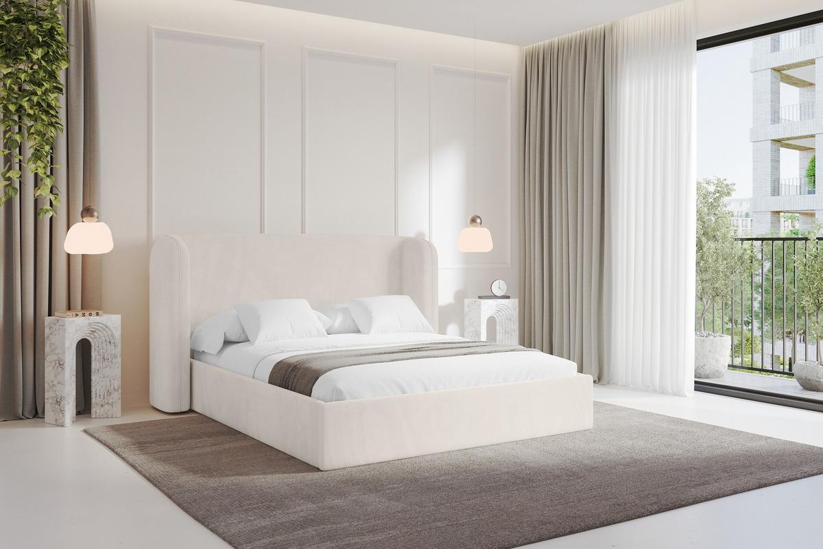 POLSTERBETT mit Bettkasten und Lattenrost, Bett mit Matratze H3/H4 - ESTI 140x200 Beige - Greige, Holzwerkstoff/Textil (140/200cm) - ALTDECOR