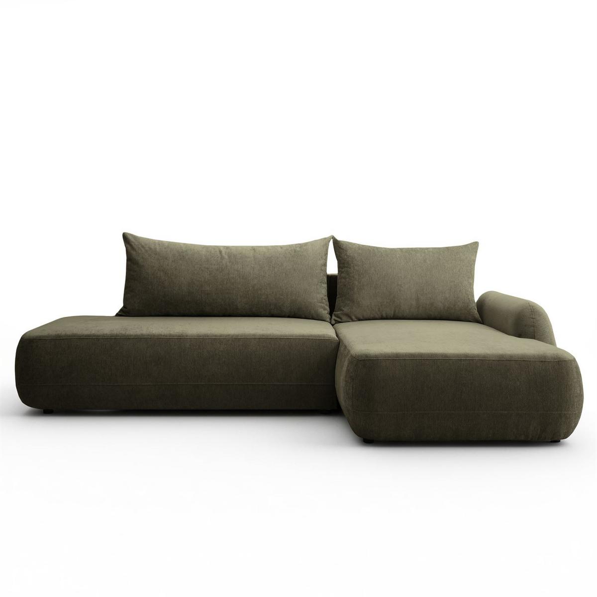 ECKSOFA GOYA mit Schlaffunktion und Bettkasten, Rechte, Perfect Harmony 39 - Waldgrün, Textil (302/184cm) - Lookway