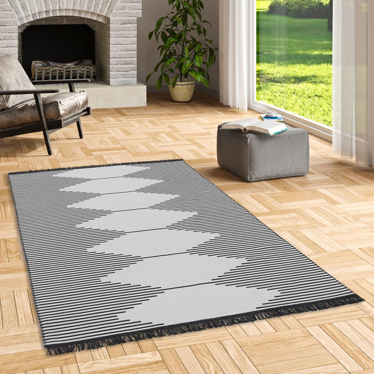 TEPPICH BEIDSEITIG ETHNO KELIM TREND - Grau, Textil (160/230cm) - Pergamon