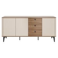 SIDEBOARD Aurena 3D3S AU05 - Kaschmir/Nussbaumfarben, Holzwerkstoff/Metall (180/82/41cm) - MIRJAN24