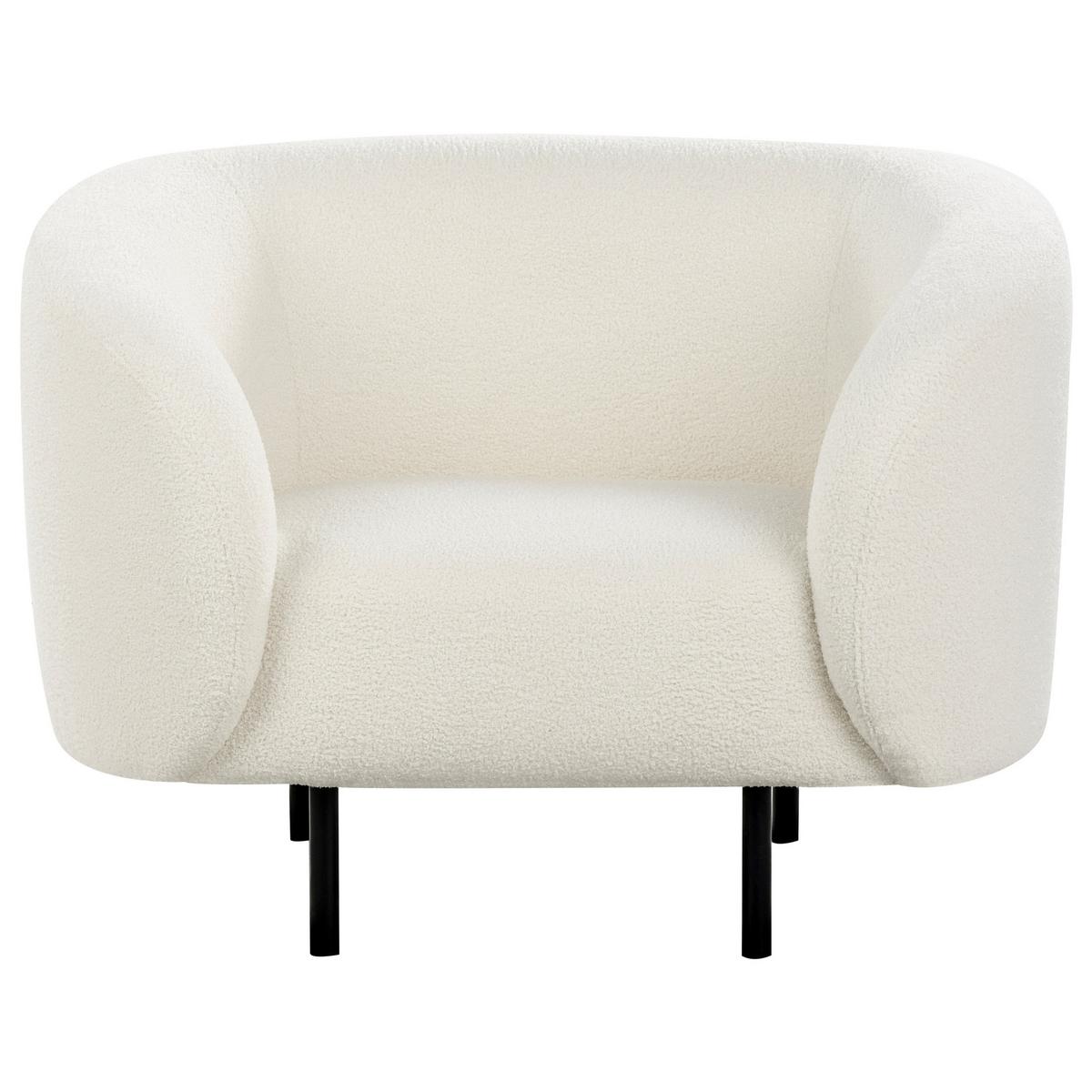 6-SITZER-SOFA SET Bouclé weiß/schwarz Loen - Schwarz/Weiß, Textil (70/70/200cm) - Beliani