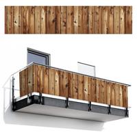 BALKON-SICHTSCHUTZ Holz - Regale - Braun Deko XXL 500x110 cm - Buchefarben, Kunststoff (500/110cm) - MuchoWow