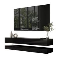 TV-RACK SKY 140 cm, Schwarz hochglanz - Schwarz, Holzwerkstoff (140/25/34cm) - Lookway
