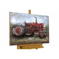 METALLBILD Blau 90/60 cm - Blau/Rot, Metall (3.01/60cm) - KUNSTLOFT