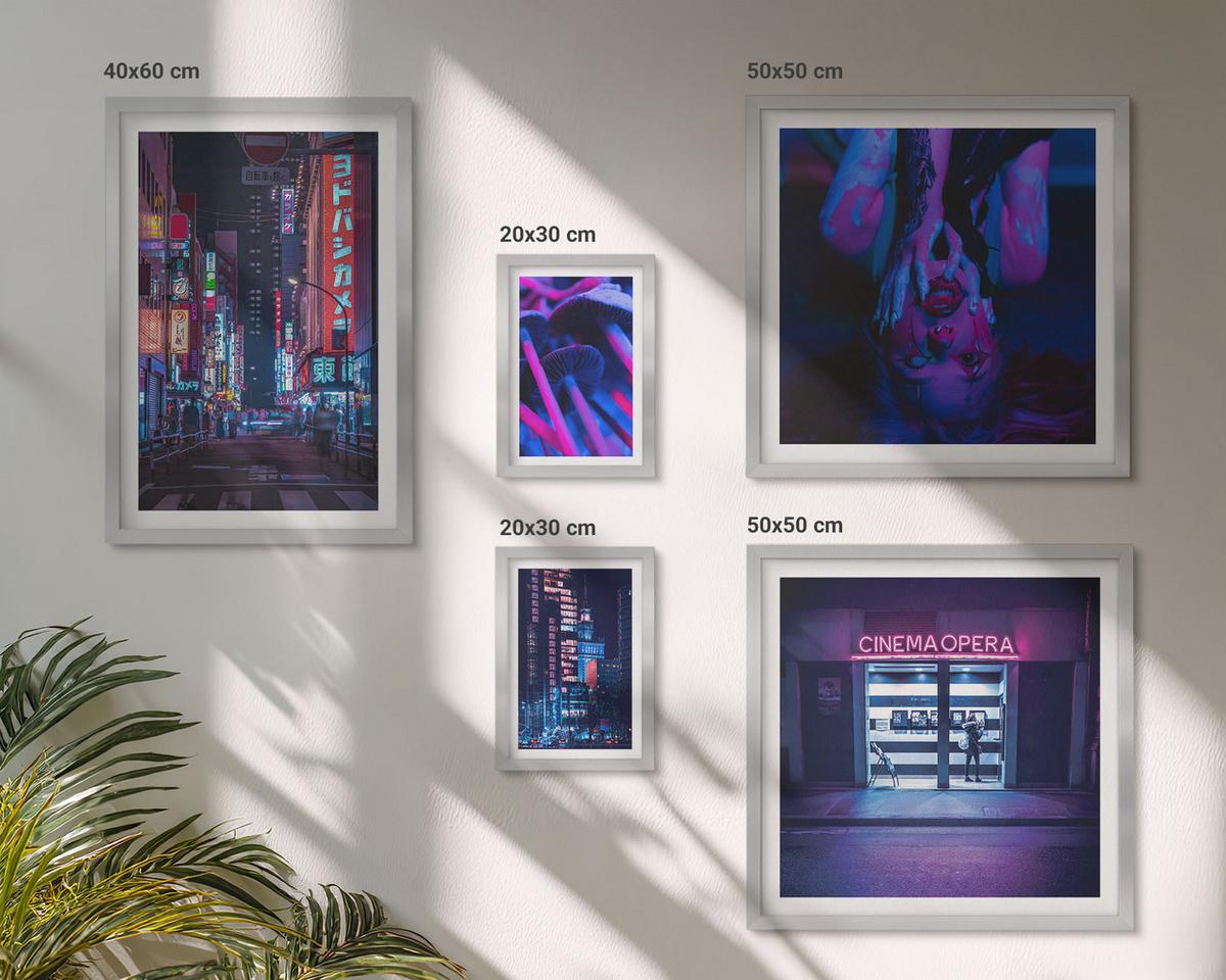 BILDER SET 5er Set - 50x50 cm & 20x30 cm & 40x60 cm Silberner Rahmen - Kosmische Sternenlandschaften - Silberfarben, Kunststoff (40/60cm) - TULUP