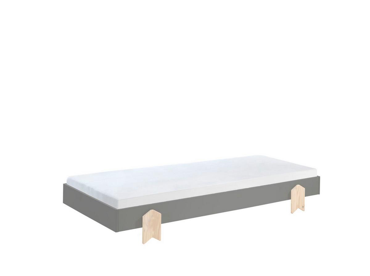 STAPELBETT Karlene 204x28x94 aus MDF in Grau - Grau, Holzwerkstoff (90/200cm) - 58aufmkessel