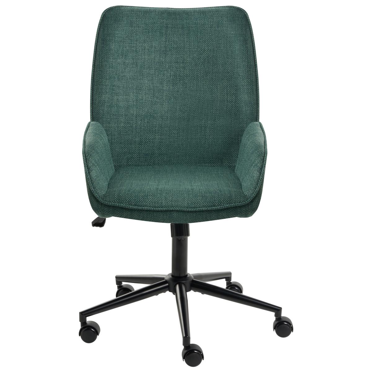 BÜROSTUHL Kunstleinen Dunkelgrün Castile - Schwarz/Grün, Textil (64/96/64cm) - Beliani
