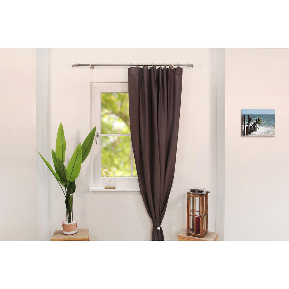 GARDINENSTANGE auf Maß 1-lauf Wandmontage Kegel 480cm - Silberfarben, Metall (480cm) - Deco-Raum