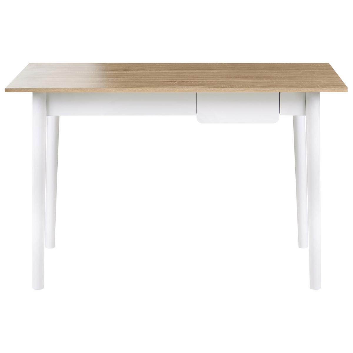 SCHREIBTISCH Hellbraun/Weiß 120/60 cm Vitrion - Hellbraun, Holzwerkstoff (60/120/76cm) - Beliani