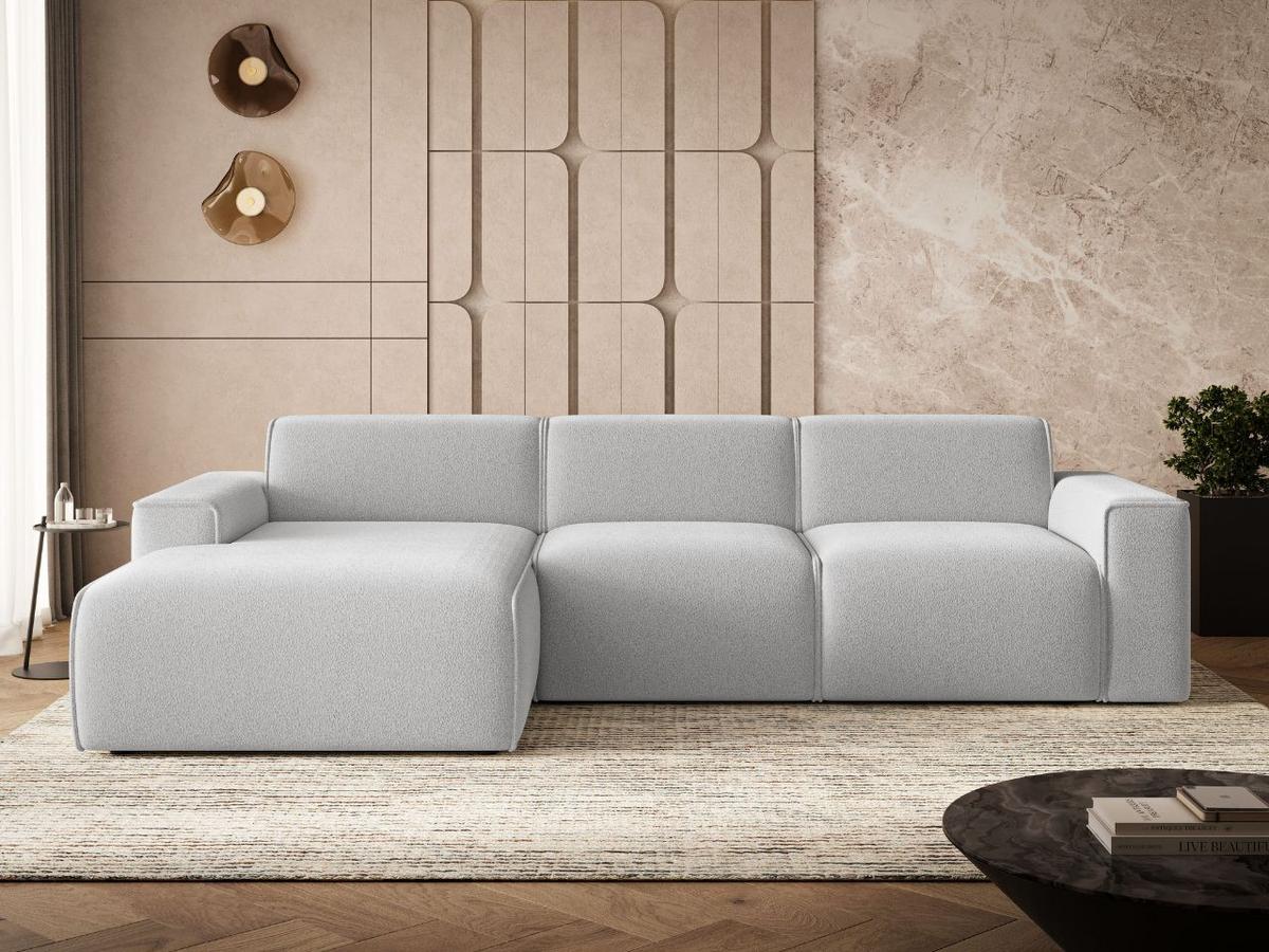 ECKSOFA Lavia Grau Links - Schwarz/Grau, Holz/Kunststoff (310/165cm) - Graingold