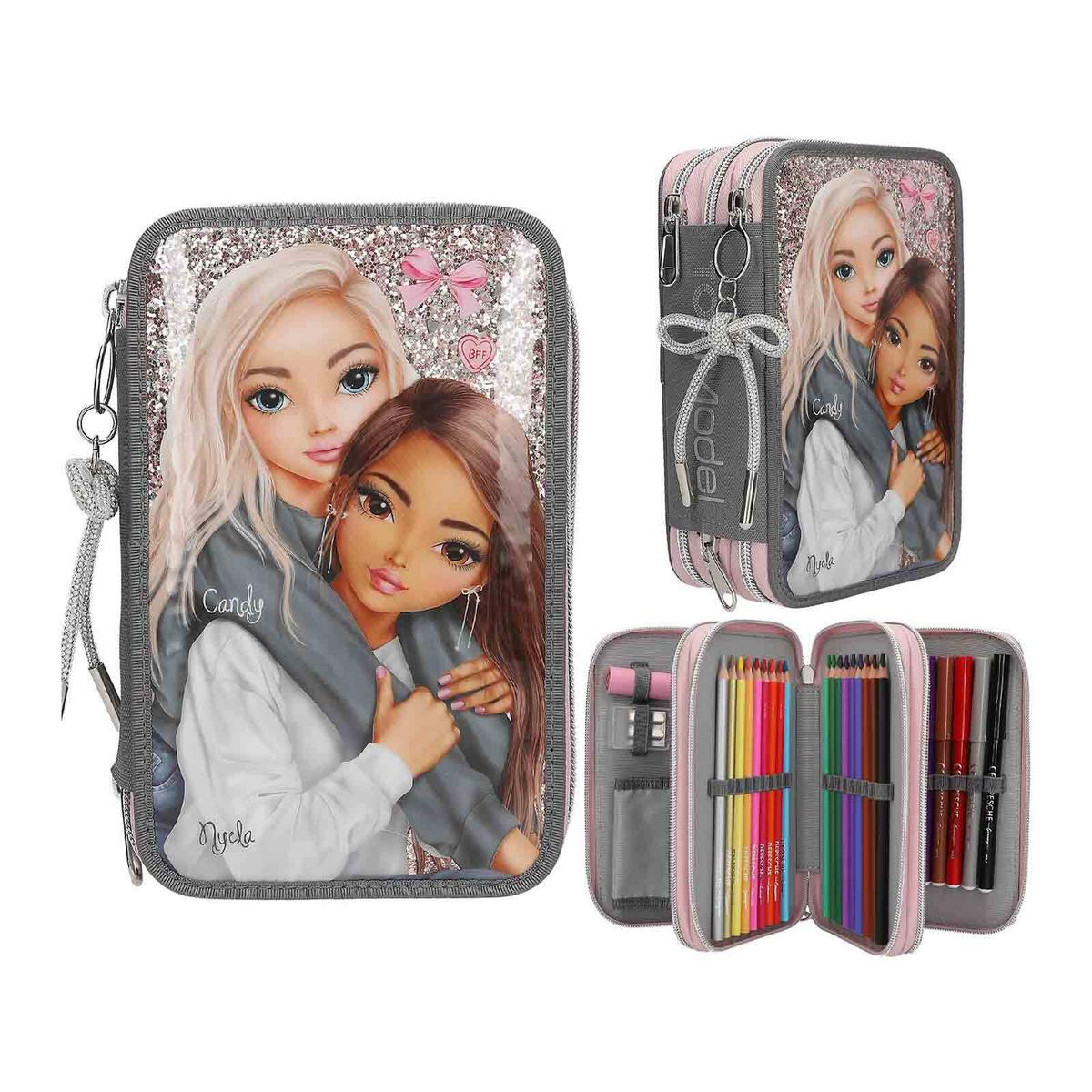 3-FACH FEDERTASCHE MY BFF TOPModel altrosa 7,5 x 13 x 20 cm - Altrosa, Kunststoff (13/20/7.5cm) - Depesche Germany