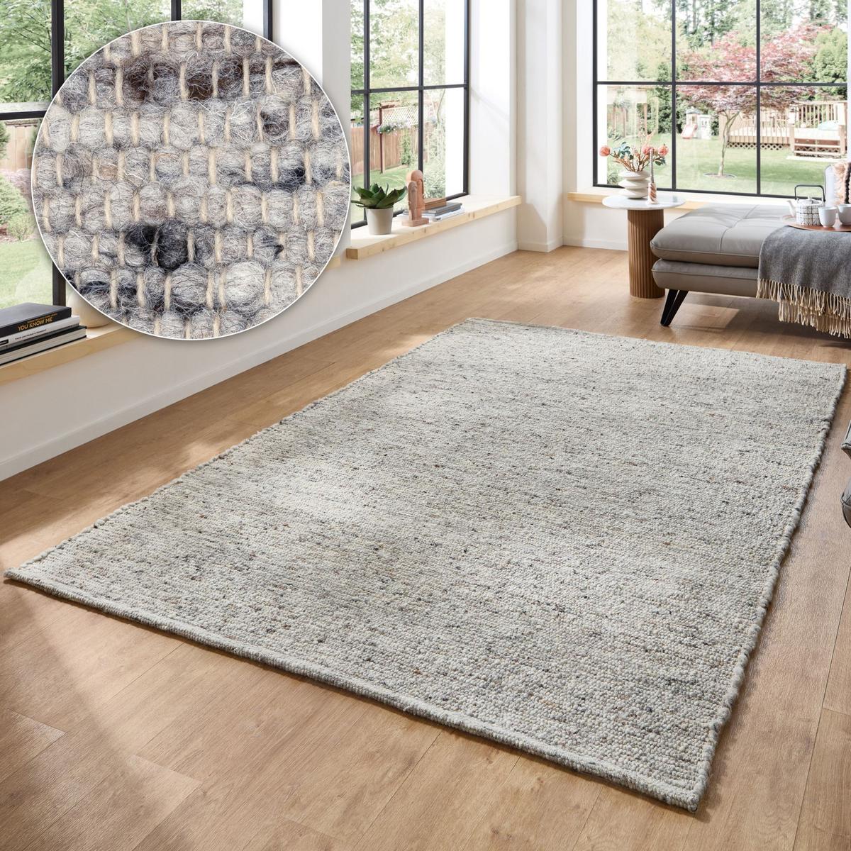 HANDWEBTEPPICH Anden 140x200 cm - Dunkelgrau, Textil (140/200cm) - Rug and Roll