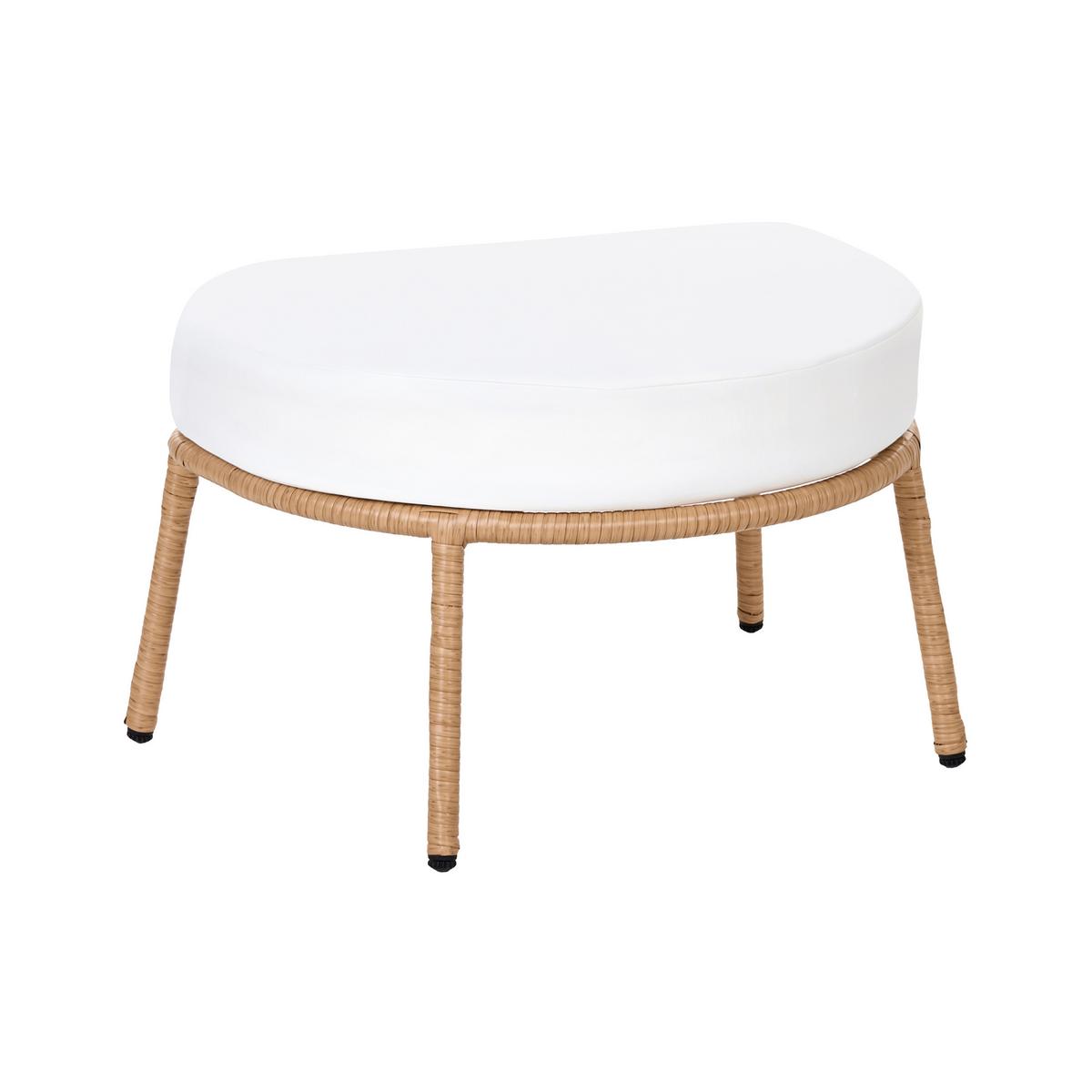 GARTENSESSEL mit Fußstütze Polyrattan Hellbraun Fonni - Hellbraun, Kunststoff (75/85/55cm) - Beliani