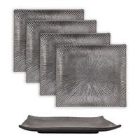 SUSHI TELLER (4-tlg.) - Schwarz, Keramik (23.4/3.8/26cm) - Intirilife