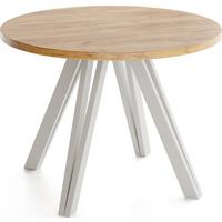 ESSTISCH Ravero runder ausziehbarer, Eiche Braun 100/100/77 cm - Kaschmir/Eiche Wotan, Holz/Holzwerkstoff (100/100/76.5cm) - WFL GROUP