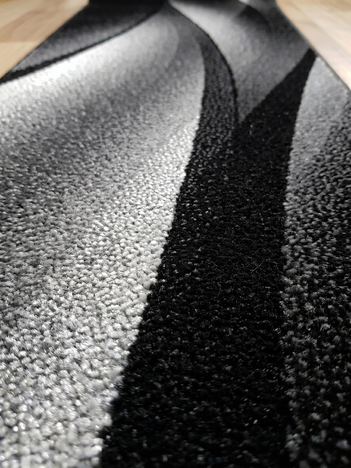 TEPPICH Kurzflor INN in Schwarz, mit Farbverlauf, 80 x 300 cm - Schwarz, Textil (80/300cm) - KADIMA DESIGN