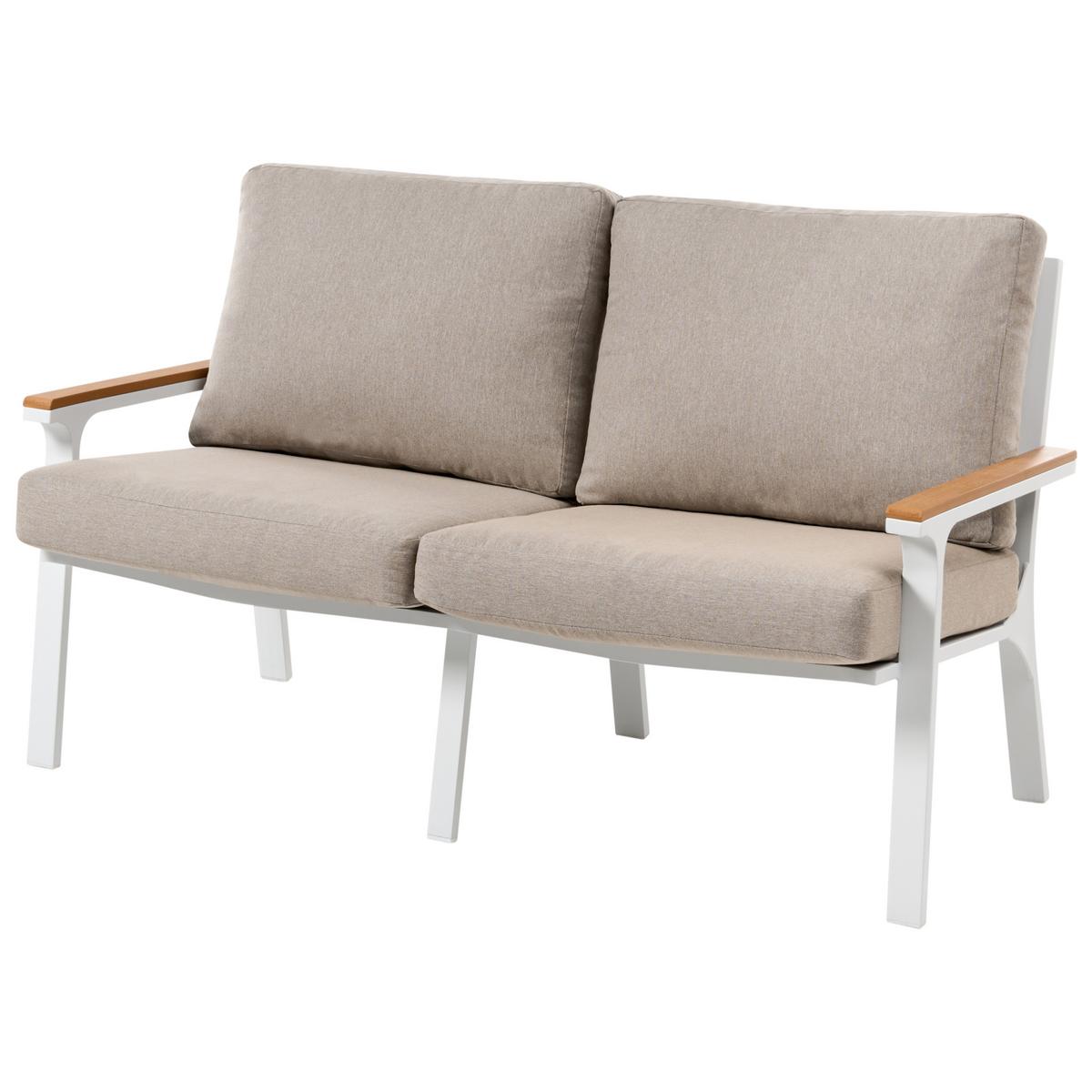 LOUNGE-SET mit Tisch 4-Sitzer Taupe Orero - Hellbraun/Beige, Metall - Beliani