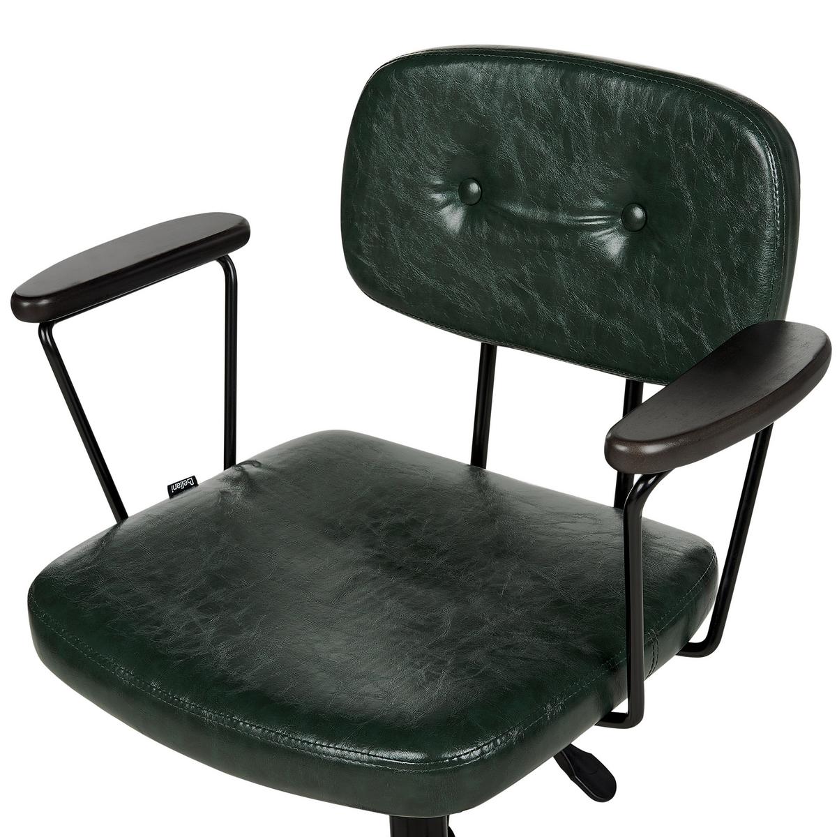 BÜROSTUHL Kunstleder Dunkelgrün Algerita - Grün, Kunststoff (62/77/62cm) - Beliani