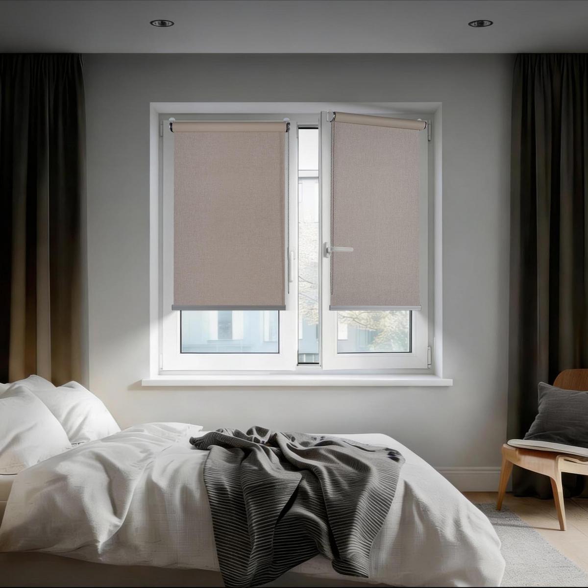 VERDUNKELUNGSROLLO Moon Plus Easyfix Leinen 45x180 - Beige, Kunststoff (45/180/1cm) - STORESDECO