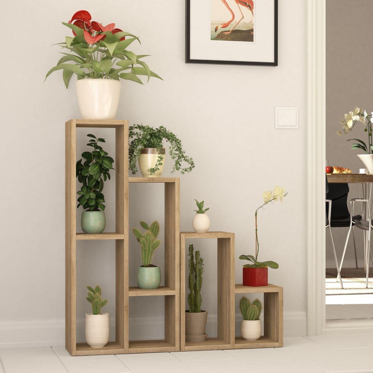 REGAL 10 Fächer H89 cm - Sule - Eichefarben, Holzwerkstoff (20/89/18cm) - Calicosy