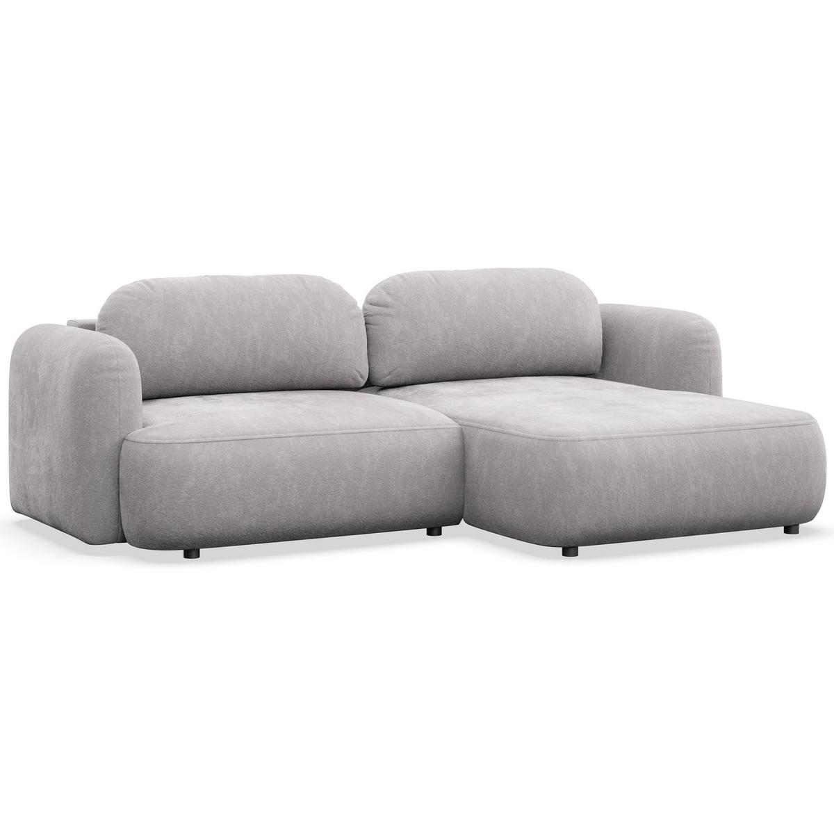 ECKSOFA Tvoya hellgraues Chenille - Hellgrau/Schwarz, Kunststoff/Textil (175/267cm) - Selsey