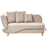 CHAISELONGUE-LINKSSEITIGE Braun Meri - Hellbraun, Textil (155/76/69cm) - Beliani