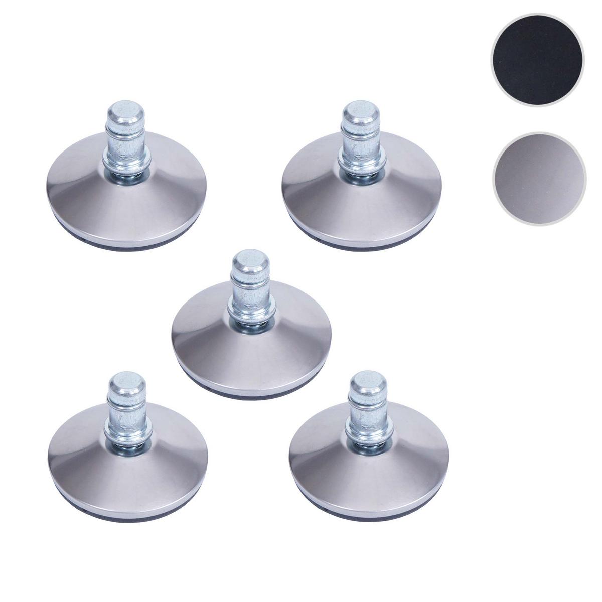 BODENGLEITER Silber 5er-Set - Silberfarben, Kunststoff (5/4/5cm) - MCW